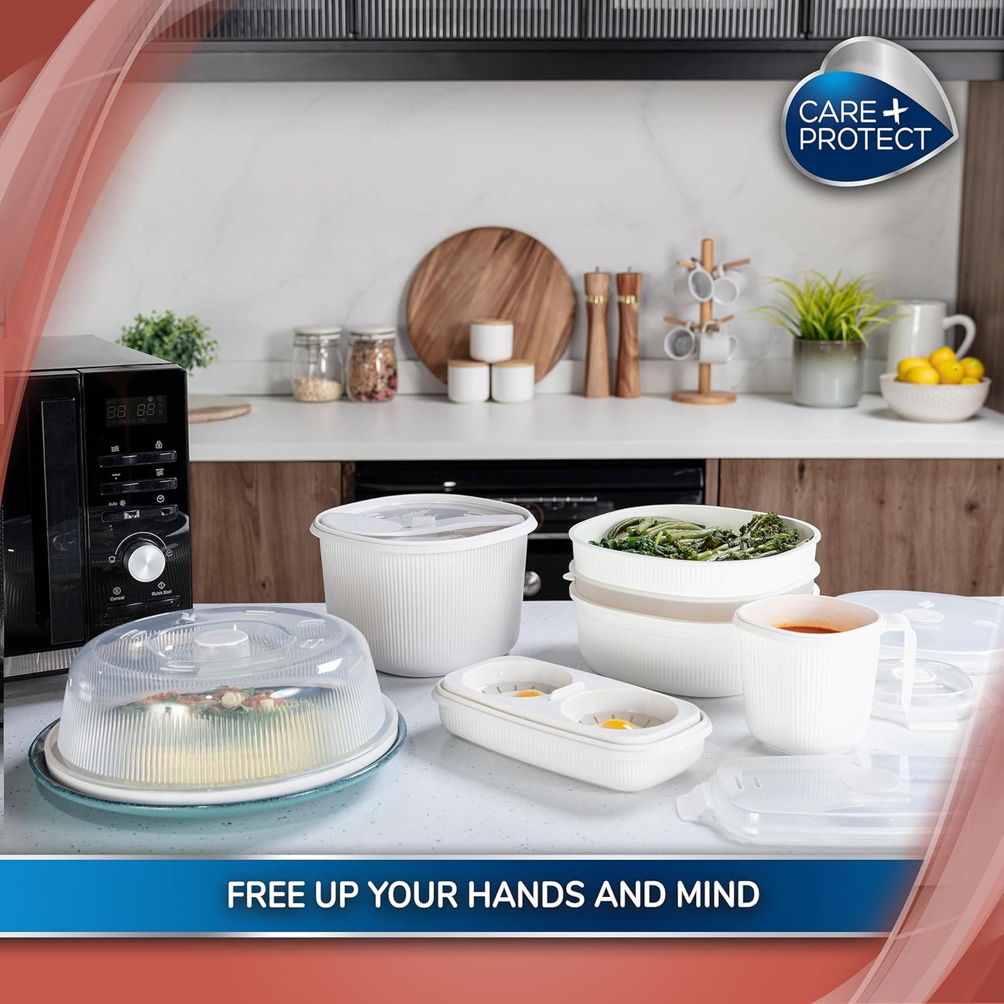 Care+Protect Microwave Plate Cover - Microwave Ventilated Covers - Ideal for Microwave Cooking