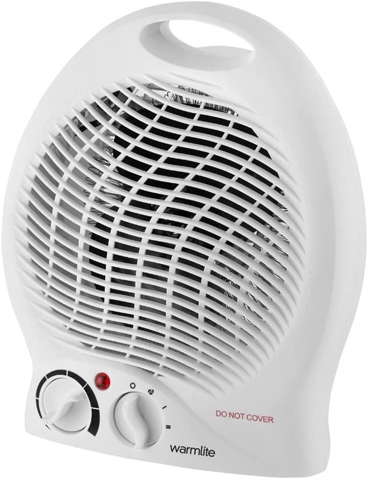 Warmlite WL44002 Thermo Fan Heater with 2 Heat Settings and Overheat Protection, 2000W, White