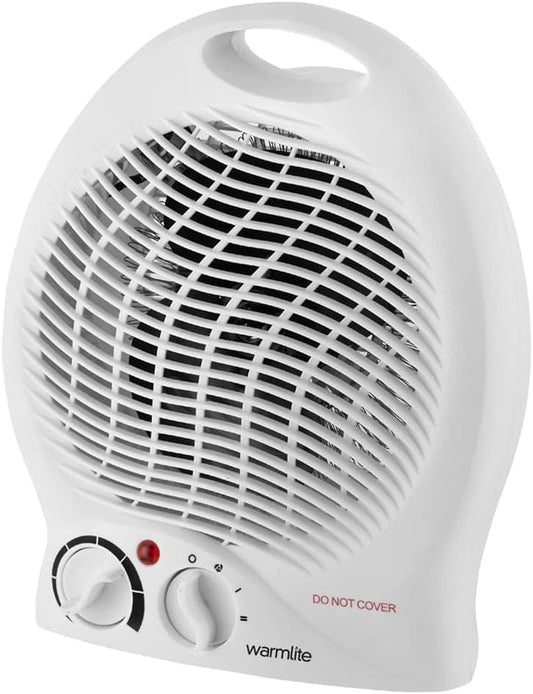 Warmlite WL44002 Thermo Fan Heater with 2 Heat Settings and Overheat Protection, 2000W, White
