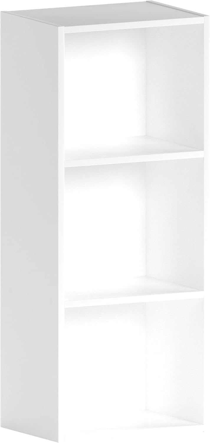 Vida Designs Oxford 3 Tier Cube Bookcase, White Wooden Shelving Display Storage Unit Office Living Room Furniture