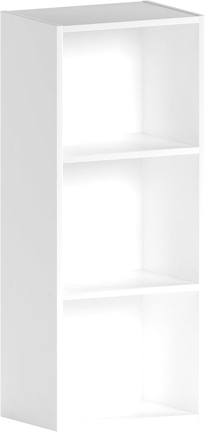 Vida Designs Oxford 3 Tier Cube Bookcase, White Wooden Shelving Display Storage Unit Office Living Room Furniture