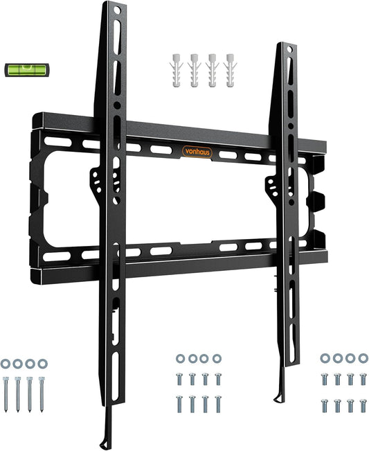VonHaus TV Wall Bracket for 32-75" Screens, Ultra-Slim TV Bracket with Spirit Level