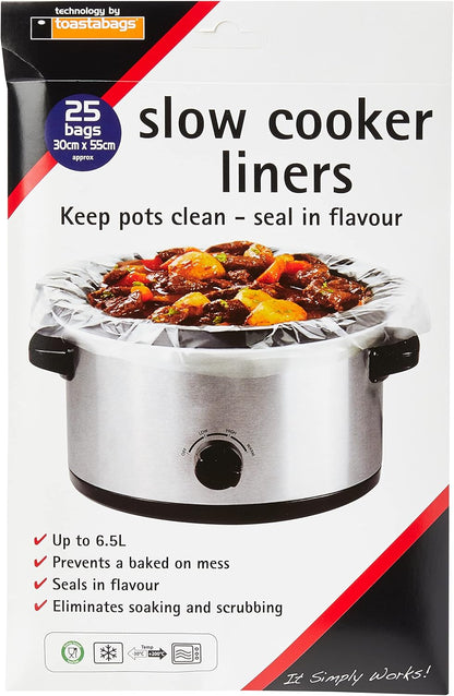 Toastabags Slow Cooker Plastic Liner (Pack of 25) Transparent, Packing May Vary
