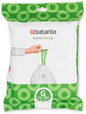 Brabantia PerfectFit Bin Liners (Size G/23-30 Litre) Thick Plastic Trash Bags with Tie Tape Drawstring Handles (40 Bags)