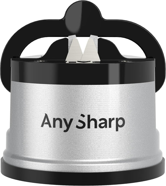 AnySharp Knife Sharpener, Hands-Free Safety, PowerGrip Suction, Safely Sharpens All Kitchen Knives