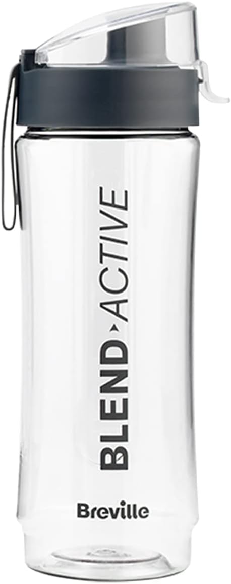 Breville Blend Active Bottle (600ml) | Clear Smoothie Bottle | Leak Proof | Grey Lid [VBL247]