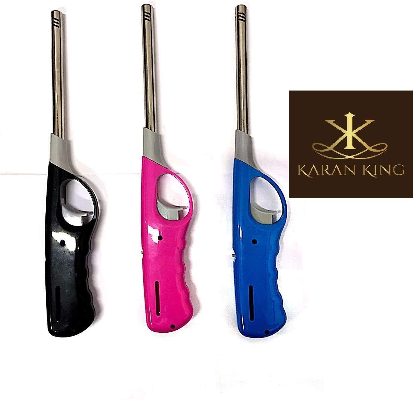 Pack of 3 Refillable Safety Gas Candle BBQ Fire Lighter Plastic 27 cm