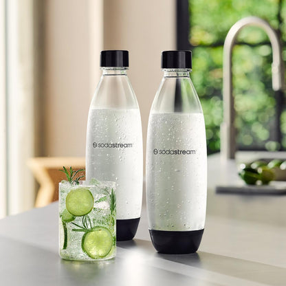 SodaStream 1 Litre Slim Reusable Dishwasher Safe Water Bottles Pack of 2 for Spirit