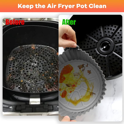Air Fryer Silicone Pot, 2 Pack Reusable Airfryer Liners, Air Fryer Accessories