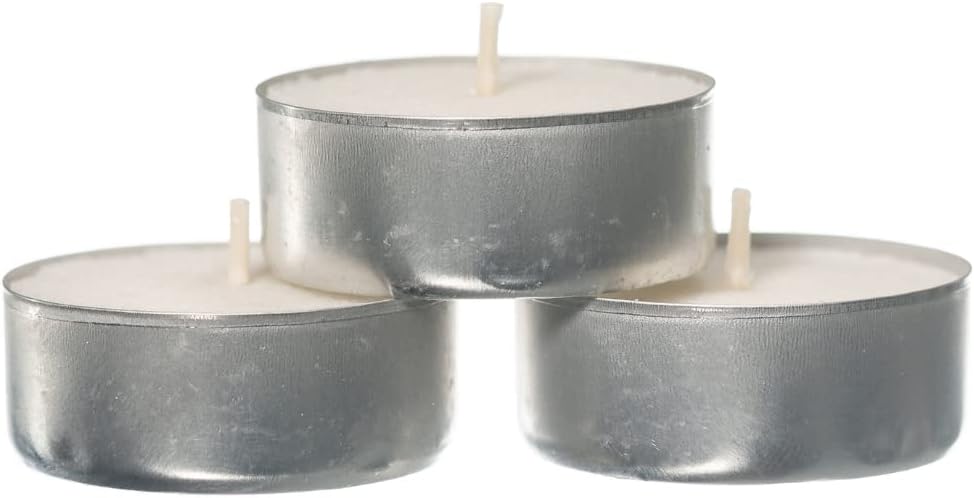 Prices Patent Candles White Tealights Bag, Pack of 50, Wax, l x 3.8cm w x 1.8cm h, Unscented