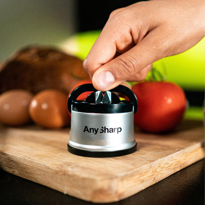 AnySharp Knife Sharpener, Hands-Free Safety, PowerGrip Suction, Safely Sharpens All Kitchen Knives