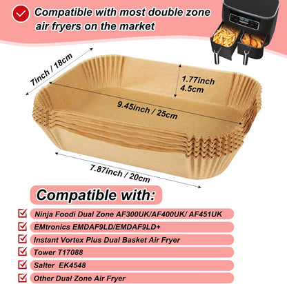 100pcs Air Fryer Liners for Ninja Dual, Air Fryer