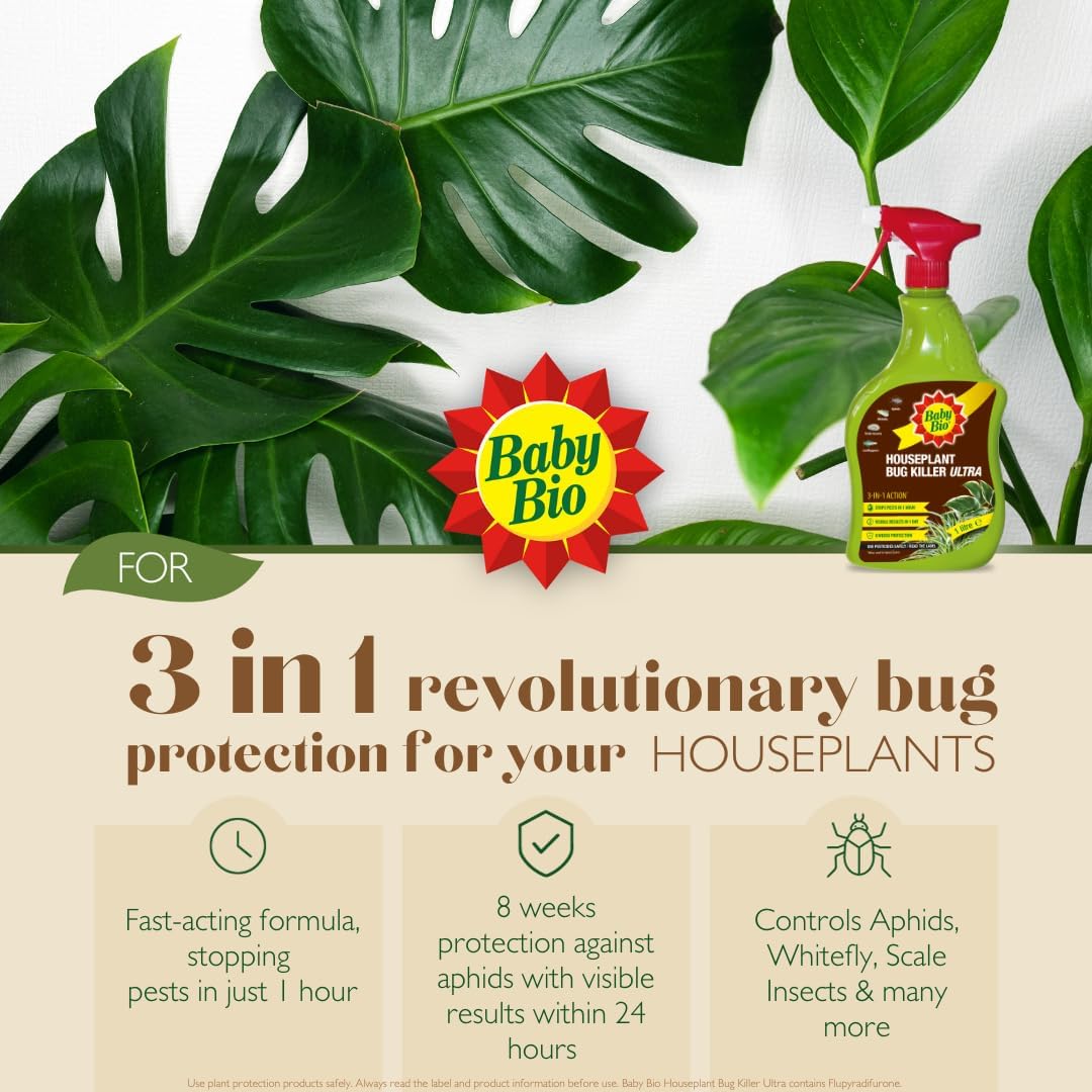 Baby Bio Houseplant Bug Killer Ultra - Fast-Acting Bug Killer Spray