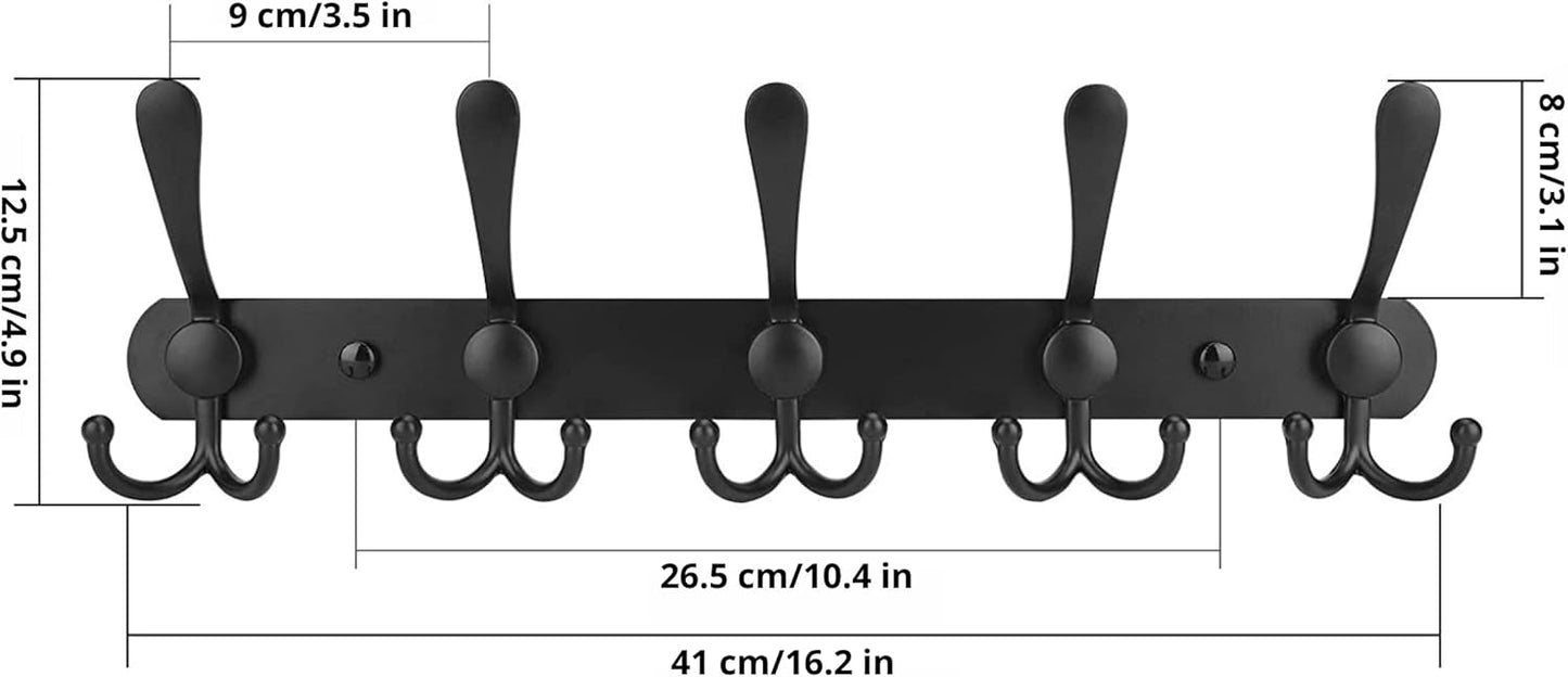 GlazieVault Coat Hooks for Wall - Stainless Steel Coat Racks (2 Pack)