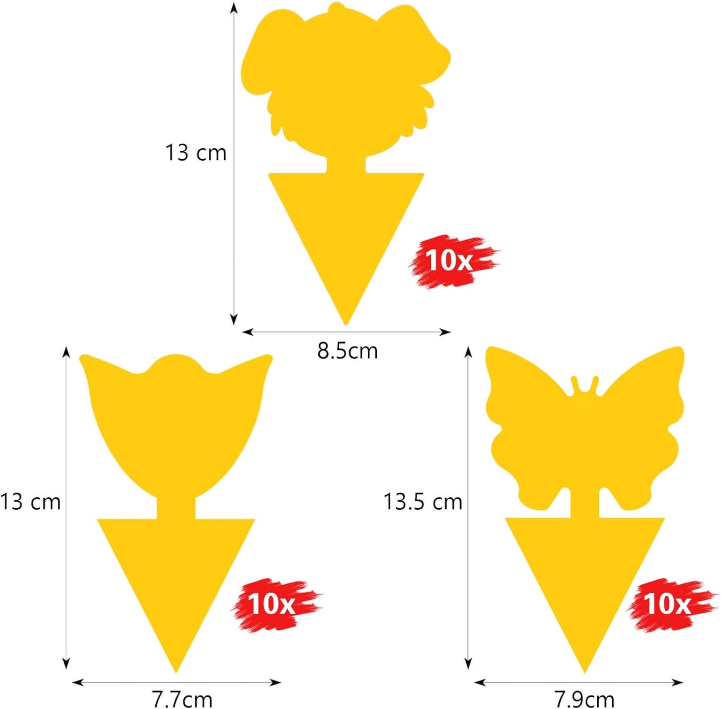 Blooven 30 PCS Fruit Fly Traps, Double-sided Fungus Gnat Sticky Catcher For Multiple Insects (30 PCS Yellow)