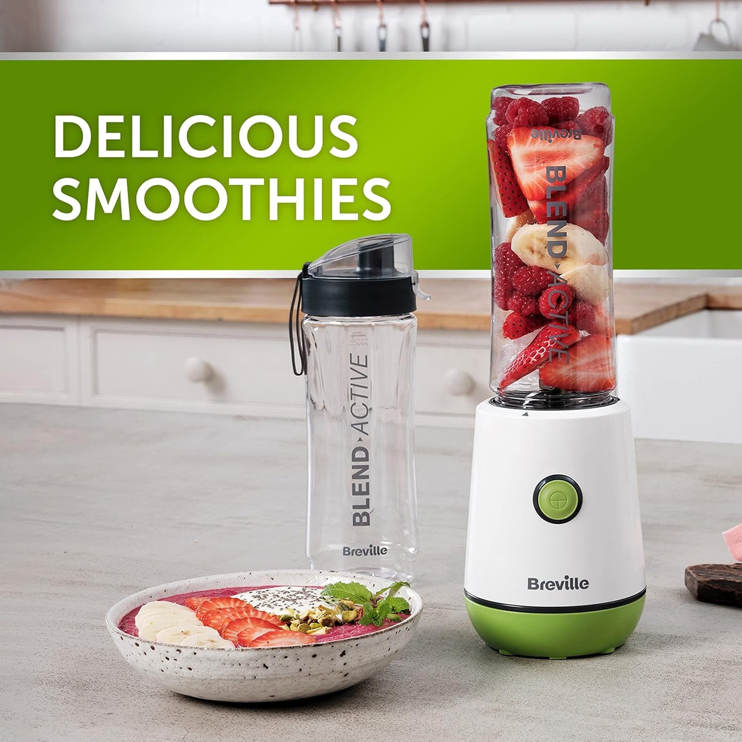 Breville Blend Active Personal Blender & Smoothie Maker | 350W | 2 Portable Blend Active Bottles