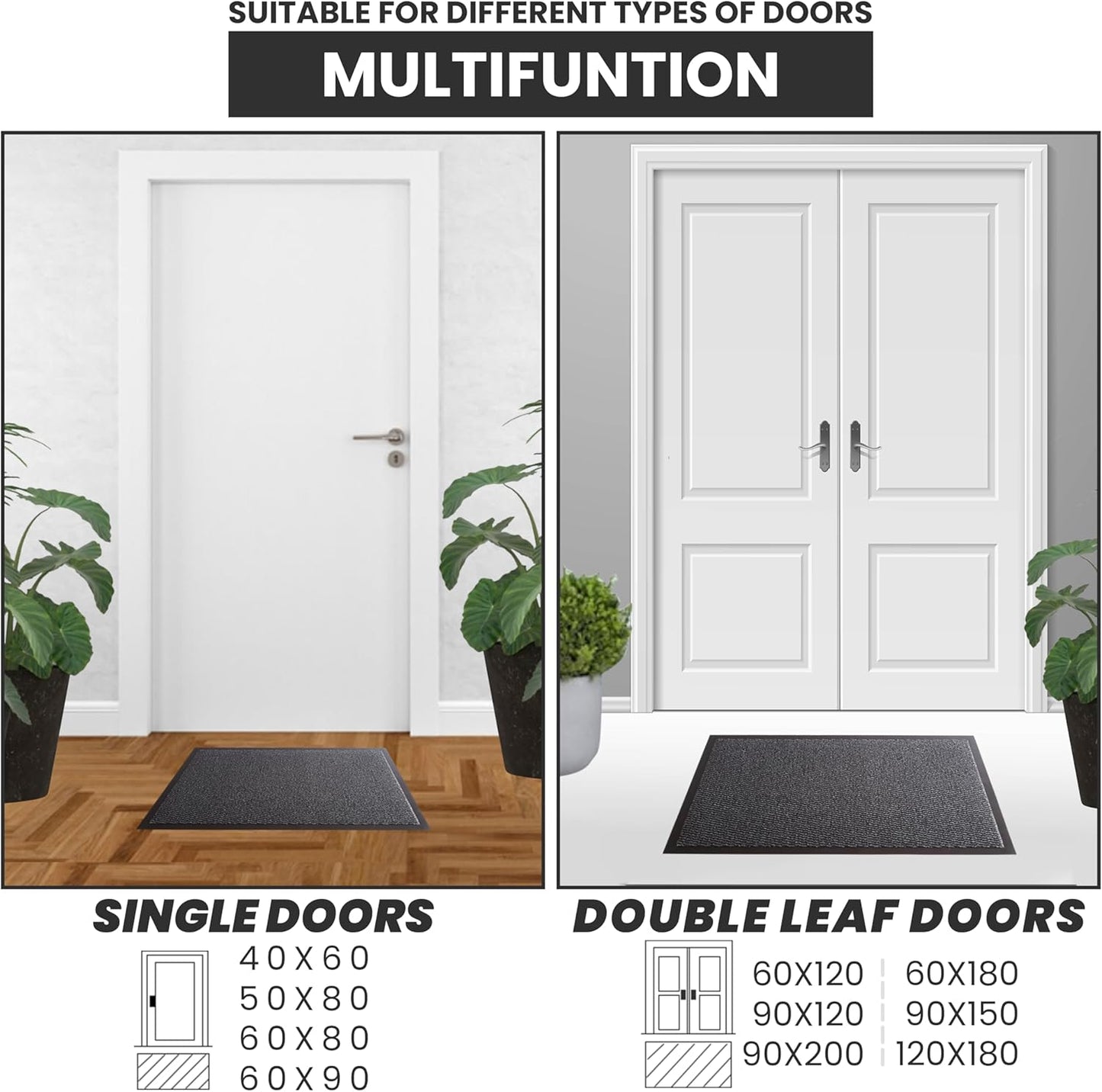 GULLAMBO Door Mats Indoor – Absorbent, Non-Slip Indoor Door Mat for Back & Front Door