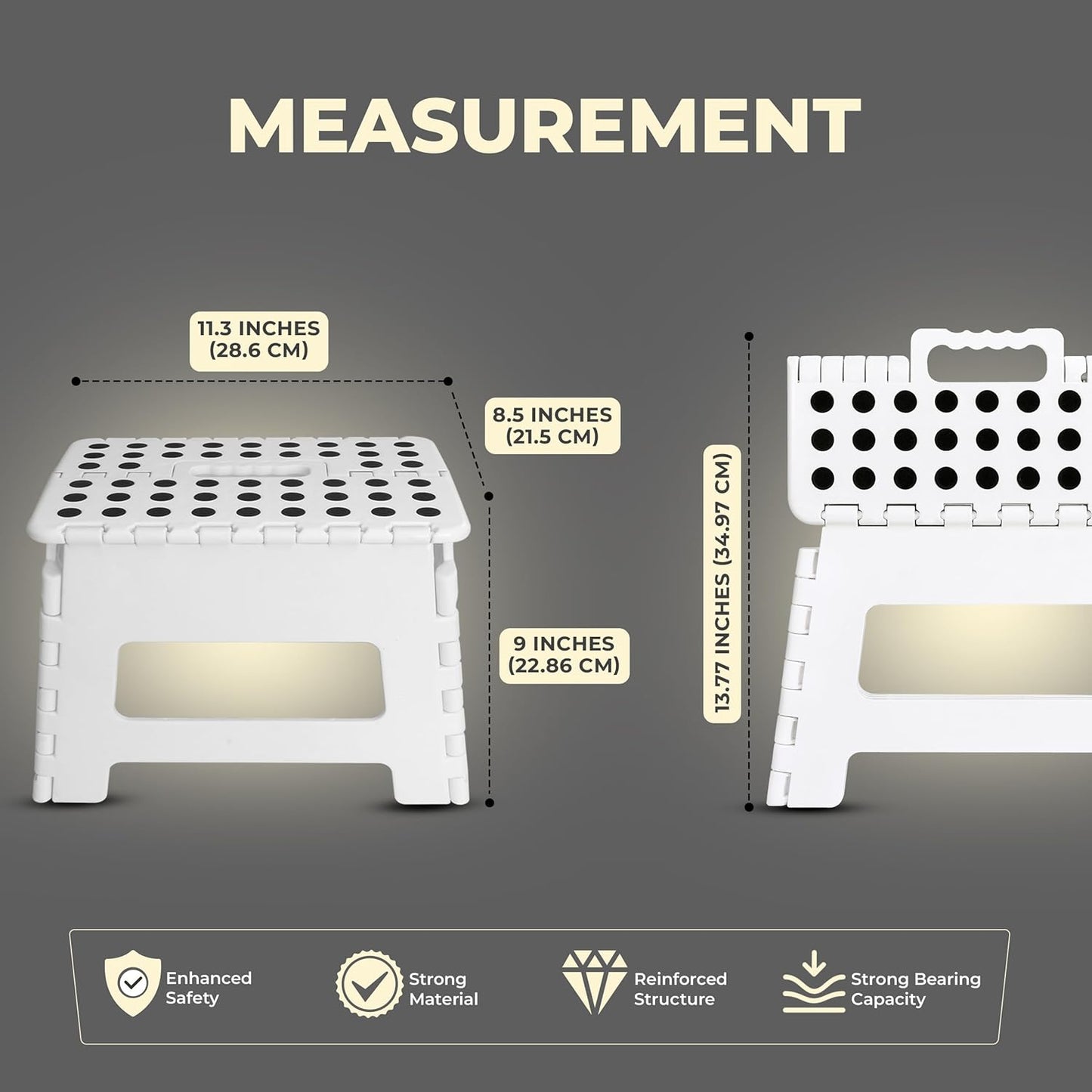 Utopia Home Folding Step Stool 9 Inch, Portable Anti Slip Surface for Kids and Adults