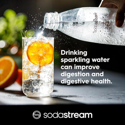 SodaStream 1 Litre Slim Reusable Dishwasher Safe Water Bottles Pack of 2 for Spirit