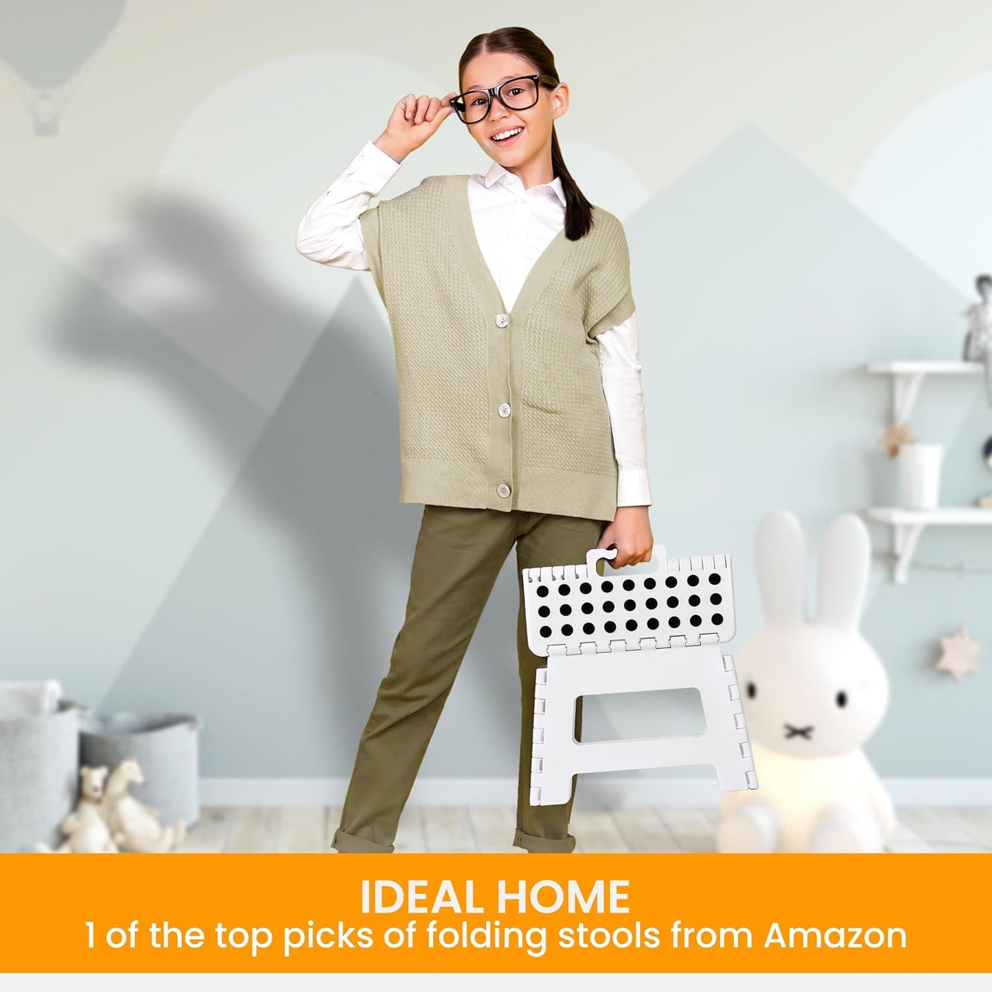 Utopia Home Folding Step Stool 9 Inch, Portable Anti Slip Surface for Kids and Adults