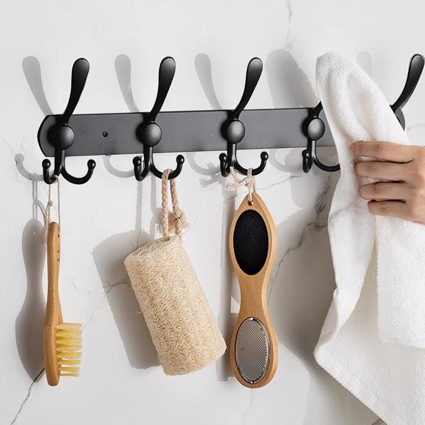 GlazieVault Coat Hooks for Wall - Stainless Steel Coat Racks (2 Pack)