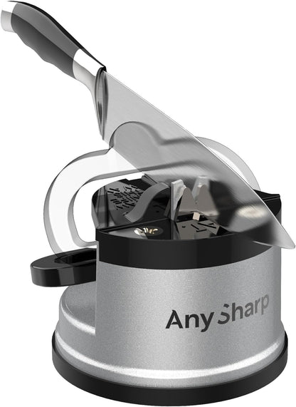 AnySharp Knife Sharpener, Hands-Free Safety, PowerGrip Suction, Safely Sharpens All Kitchen Knives