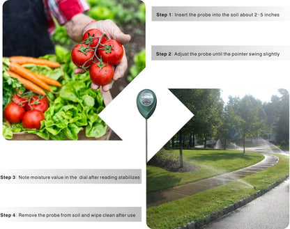 XLUX Soil Moisture Meter, Plant Water Monitor, Hygrometer Sensor for Gardening, Farming