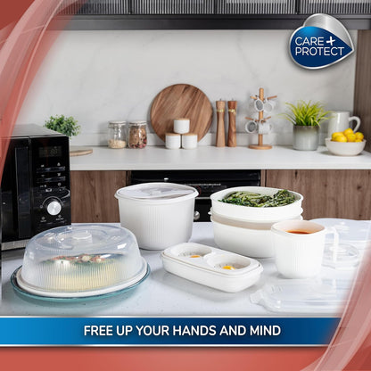 Care+Protect Microwave Plate Cover - Microwave Ventilated Covers - Ideal for Microwave Cooking