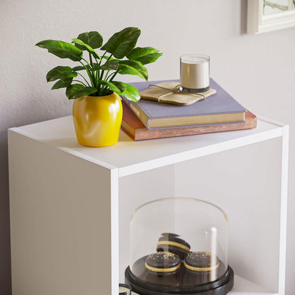 Vida Designs Oxford 3 Tier Cube Bookcase, White Wooden Shelving Display Storage Unit Office Living Room Furniture