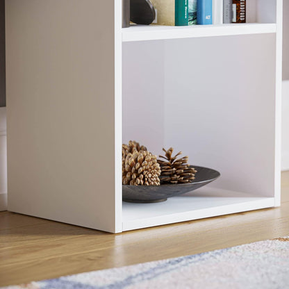 Vida Designs Oxford 3 Tier Cube Bookcase, White Wooden Shelving Display Storage Unit Office Living Room Furniture