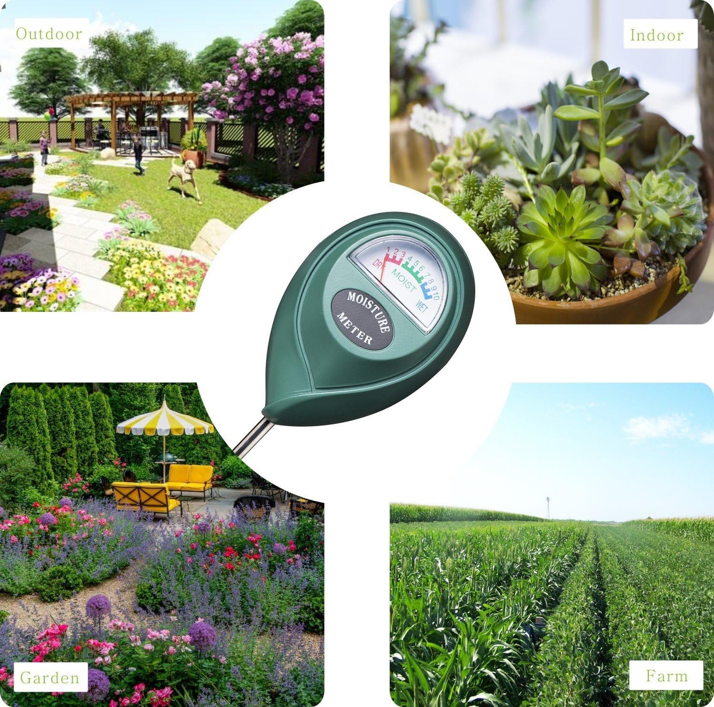 XLUX Soil Moisture Meter, Plant Water Monitor, Hygrometer Sensor for Gardening, Farming
