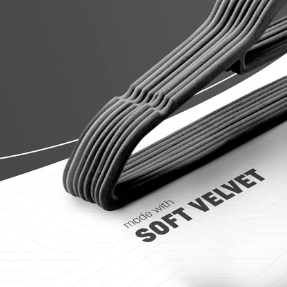 KEPLIN Velvet Hangers 20 Pack - Non-Slip Clothes Hangers with Tie Bar & 360° Hook