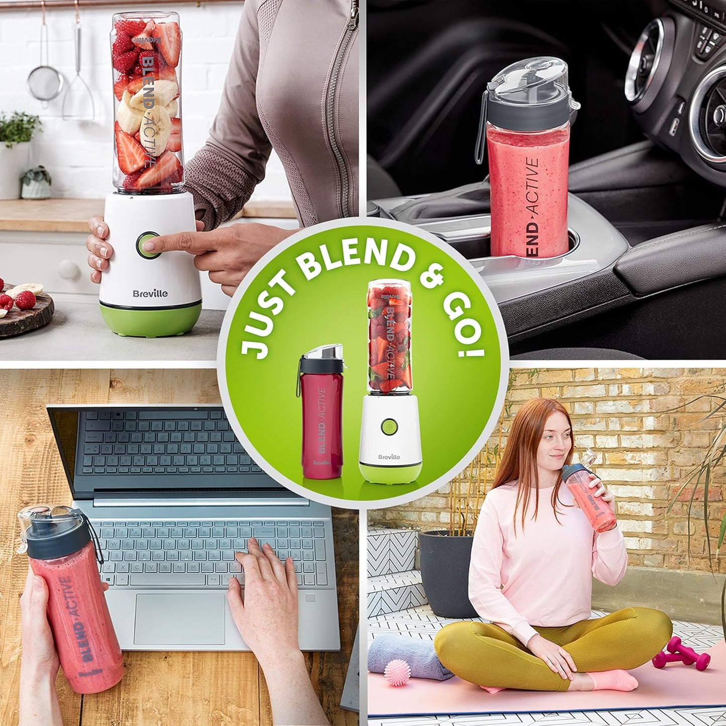 Breville Blend Active Personal Blender & Smoothie Maker | 350W | 2 Portable Blend Active Bottles