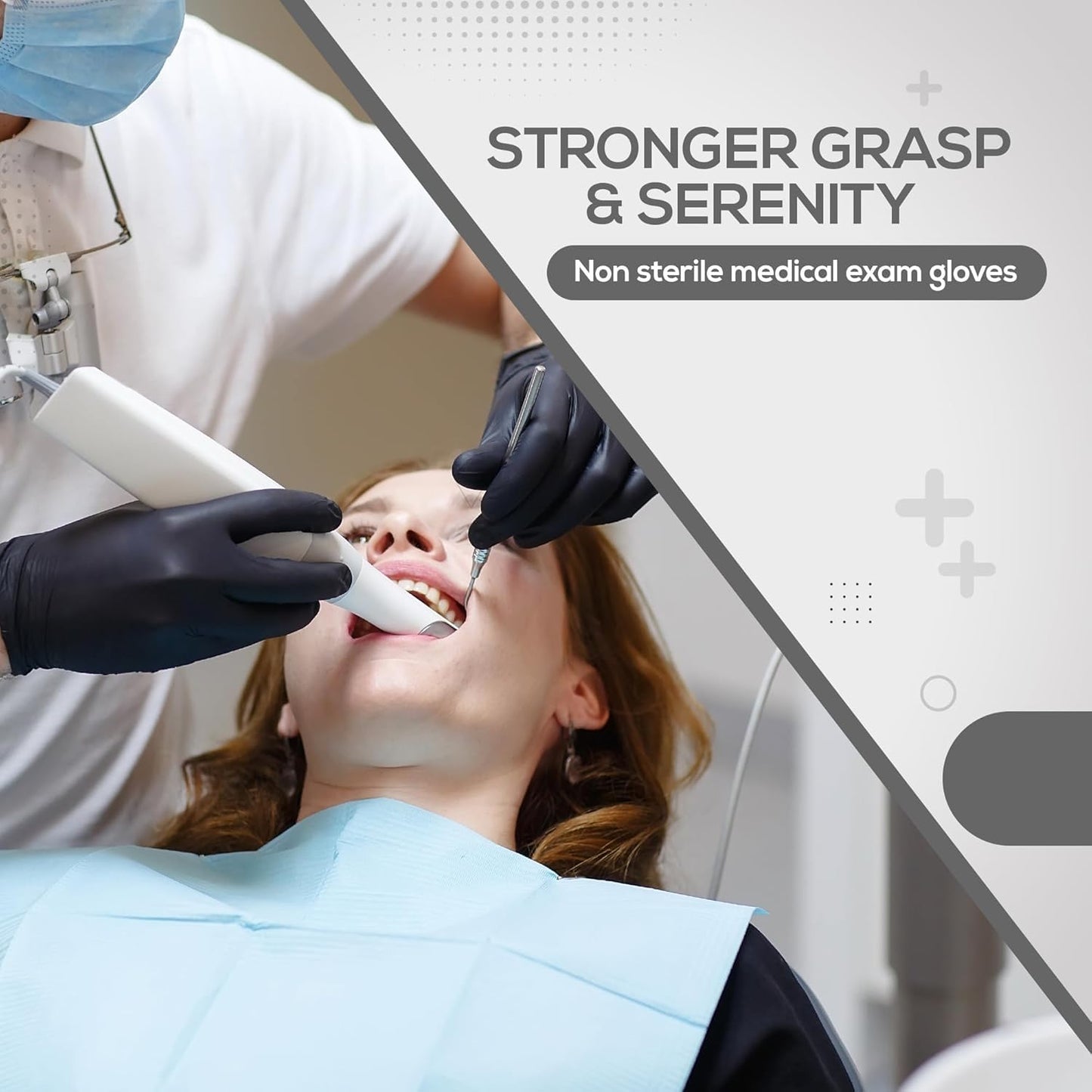 PANKTI Black Nitrile Disposable Gloves - Latex-Free, Powder-Free, Pack of 100, Strong and Puncture (Large)