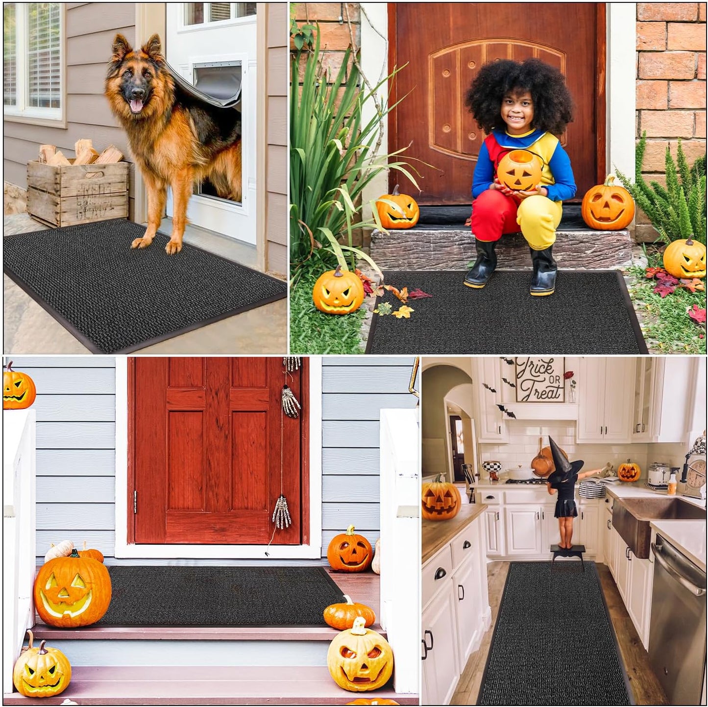 BLADO Washable Door Mats Indoor & Outdoor - Non-Slippery Heavy Duty - Stylish & Large Rubber - Perfect Dust Grabbing Doormat (Anthracite, 40cm x 60cm)