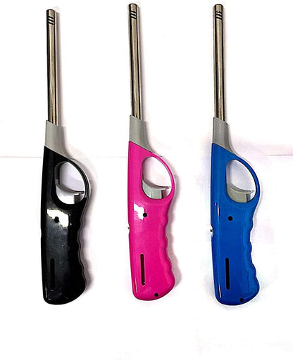 Pack of 3 Refillable Safety Gas Candle BBQ Fire Lighter Plastic 27 cm