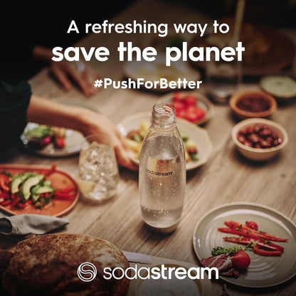 SodaStream 1 Litre Slim Reusable Dishwasher Safe Water Bottles Pack of 2 for Spirit