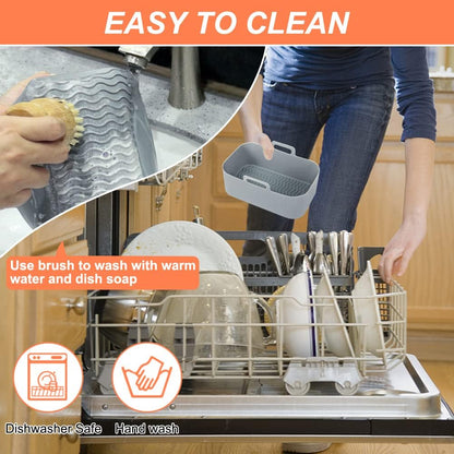 YQL Air Fryer Silicone Liner for Ninja/Tower Dual/Instant Vortex, Silicone Air Fryer Liners Reusable Air Fryer Accessories for Ninja Foodi AF300UK