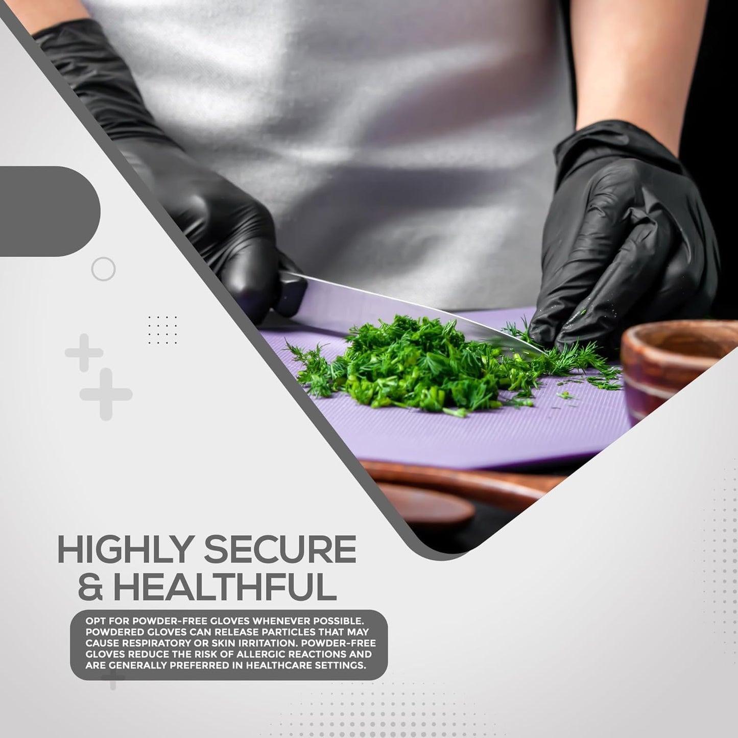 PANKTI Black Nitrile Disposable Gloves - Latex-Free, Powder-Free, Pack of 100, Strong and Puncture (Large)