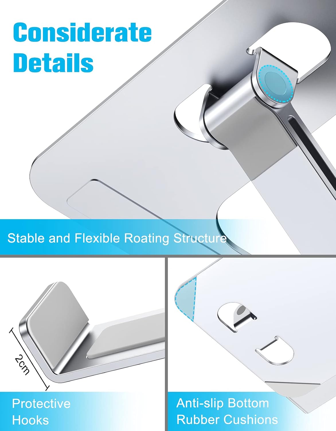 Babacom Laptop Stand, Ergonomic Foldable Computer Stand with Adjustable Height