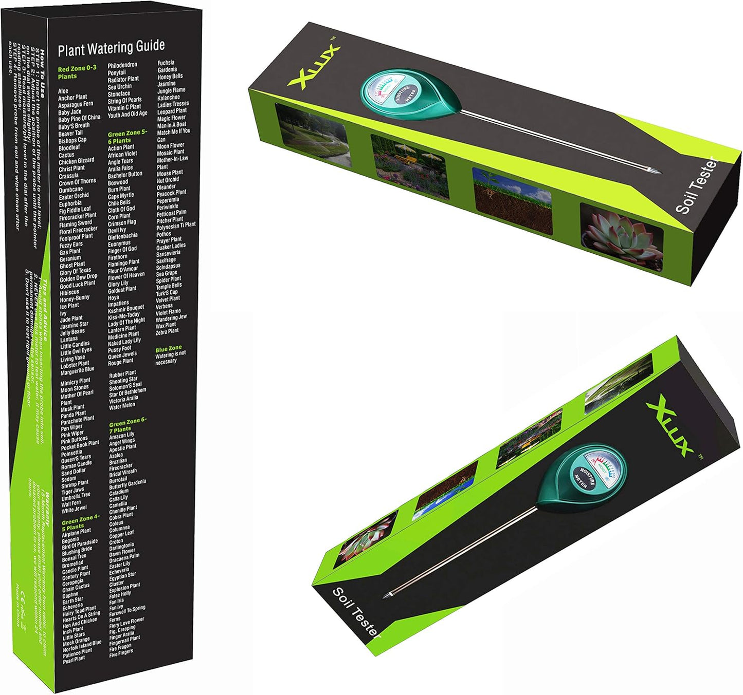 XLUX Soil Moisture Meter, Plant Water Monitor, Hygrometer Sensor for Gardening, Farming