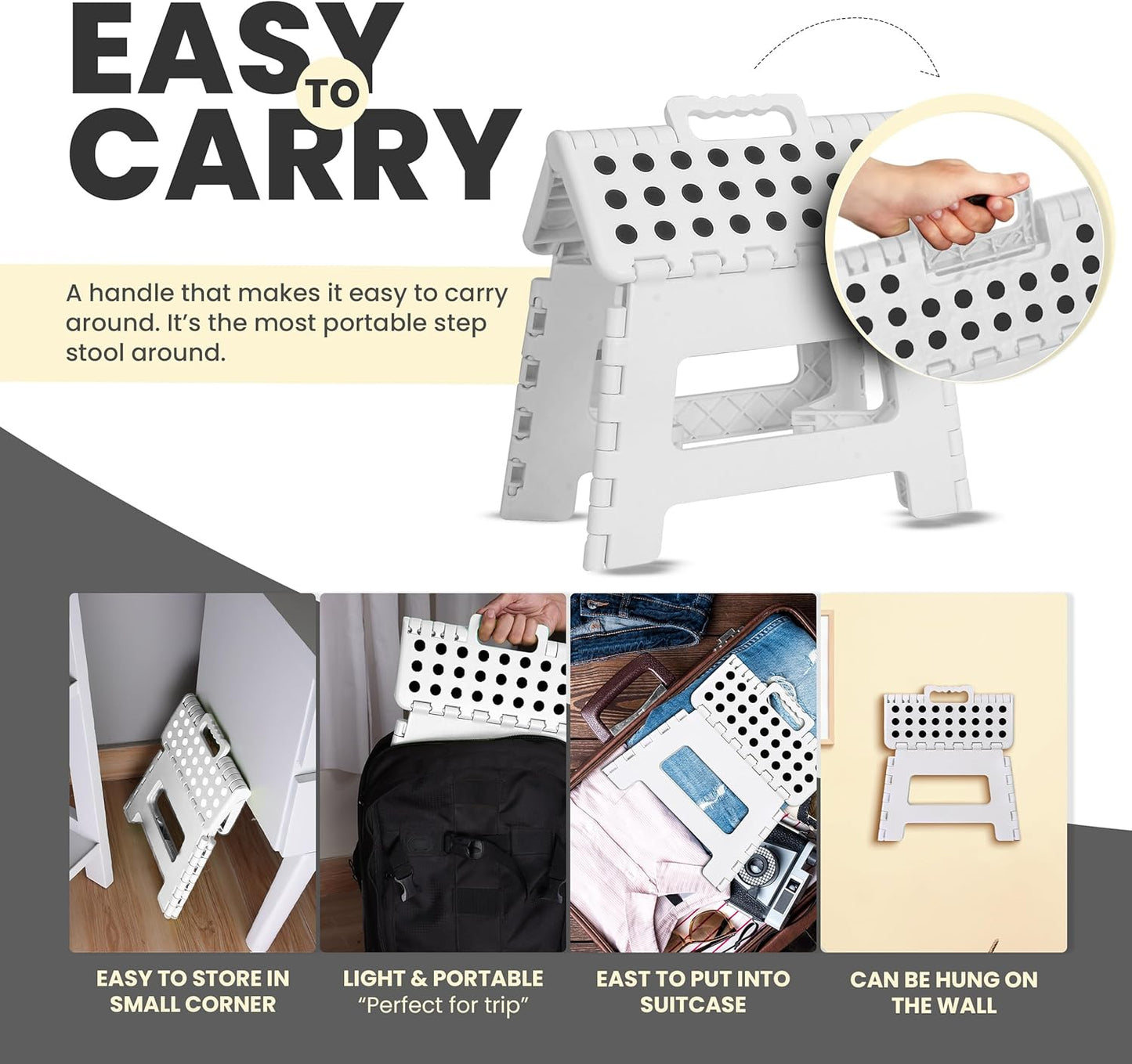 Utopia Home Folding Step Stool 9 Inch, Portable Anti Slip Surface for Kids and Adults