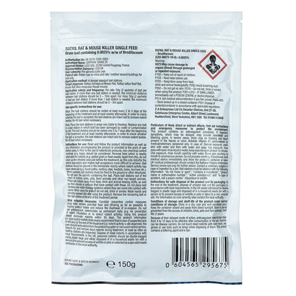 RatKil Rat Poison (6 x25g) Rat Bait & Mouse Poison Grain - Strongest Maximum Strength Rodent Killer