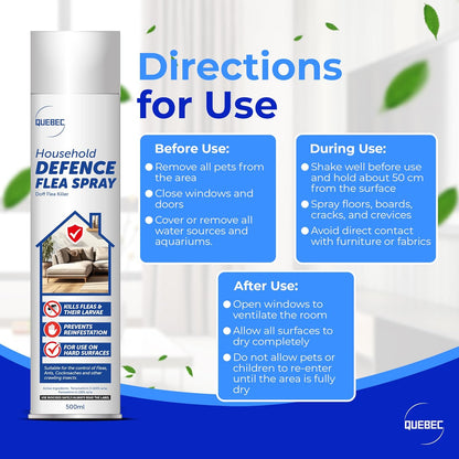 Quebec Household Flea Spray for the Home – Powerful Flea & Pest Control for Home